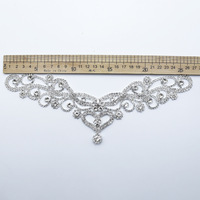 Applique de corsage en strass à coudre, col en V, ornée de perles, pour robe de mariée et robe de soirée