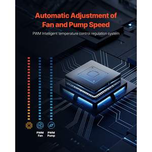 Refroidisseur liquide pour processeur AIO avec ventilateurs PWM de 120 mm, refroidisseur à eau pour des performances optimales sur les systèmes Intel et AMD - Product Image 5