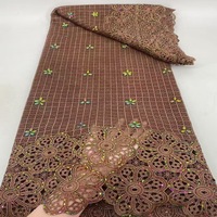 Nouvelle dentelle africaine brodée soluble dans l'eau, tissu de dentelle africaine pour robe de mariée, robe de soirée