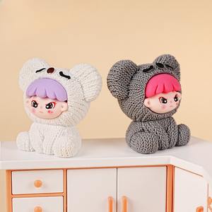 Kits de artesanía de resina DIY al por mayor-suéter de punto hermana mayor y sésamo caja ciega bonita adornos de gránulos textura difusa decoración de escritorio - Product Image 3