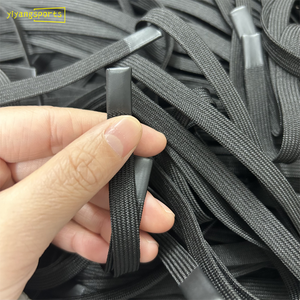 Bán buôn quần may mặc 9mm rộng màu đen dây rút ngâm Silicone kết thúc phẳng drawcord với Silicone lời khuyên - Product Image 2