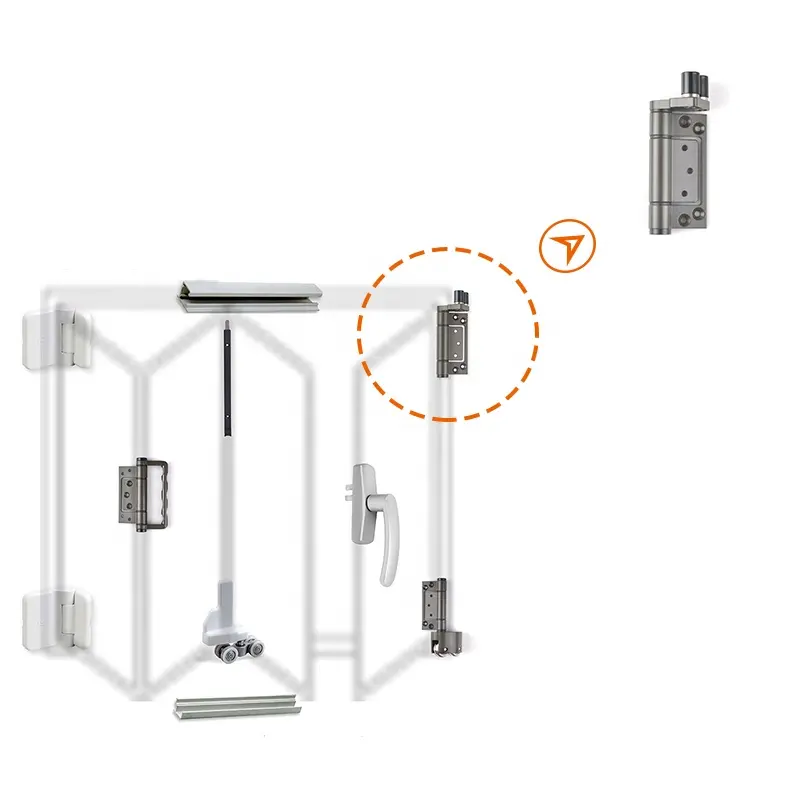 Sistema de apertura plegable para puerta corredera, accesorios de Hardware, sistema de accesorios para puerta plegable Exterior, precio de fábrica