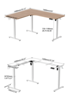 PRORIALS 90 °   Table de jeu d'angle, bureau debout réglable en hauteur, table d'ordinateur en L pour le travail à domicile