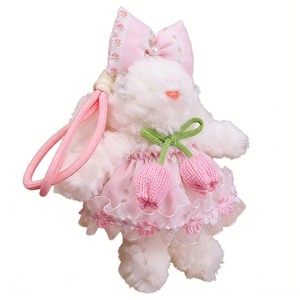 Llavero de peluche de conejo, colgante de animal de peluche suave de algodón, mini amuleto para mochila, accesorio de fiesta - Product Image 4