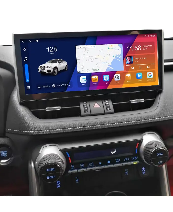 Carplay pemutar Dvd mobil, Ram 128gb Rom 12.3 inci tampilan 2019-2022 Android Radio mobil 2din Android 11 6gb untuk Toyota RAV4 Wildlnder