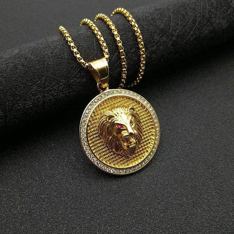 จี้เดี่ยวสีทองดวงตาสีแดงไม่มีโซ่