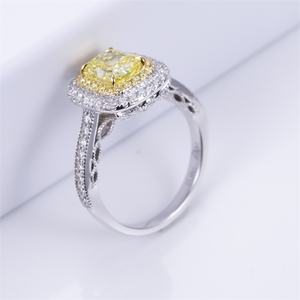 Anillo de diamantes radiantes de platino Messi Jewelry MSR-1428 para mujer - Product Image 2