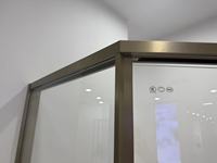 Cabine de douche en forme de diamant, porte coulissante en acier inoxydable, verre trempé, salle de bain d'angle moderne