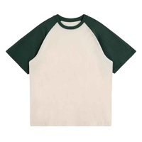 Kaos Raglan Lengan Pendek Pria 100% Katun 210GSM Grosir Musim Panas, Kerah Bulat, Promosi, Logo Custom