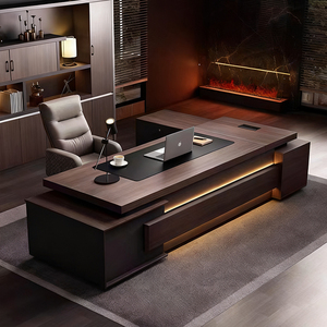 Meja Eksekutif bentuk L <span class=keywords><strong>Modern</strong></span> untuk furnitur bisnis kelas atas kantor meja bos - Product Image 3
