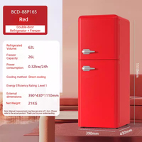 Mini-réfrigérateur compact rétro 88L à double porte, multicolore, pour chambre et bureau - Vente en gros usine