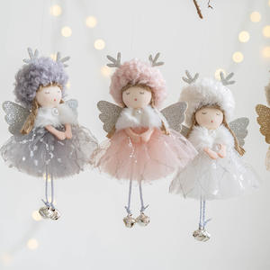 Nouvelles décorations d'ange de Noël Super douces en peluche <span class=keywords><strong>cerf</strong></span> bois d'ange ornement avec pendentifs de remplissage en coton PP - Product Image 2