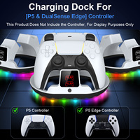 Support de charge pour manette de jeu PS5, accessoires de jeu pour manettes PS5, station de charge double avec indicateur lumineux RGB