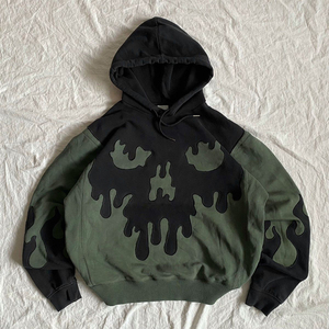 Sudadera con Capucha KingSen, Estilo Patchwork, Hombros Caídos, Forro Polar 100% Algodón, Talla Grande, Casual, para Hombre, Estilo Urbano - Product Image 1
