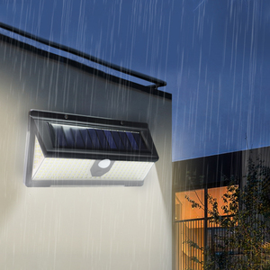 Lumières extérieures solaires avec capteur de mouvement IP65 étanche lumières sans fil de sécurité intelligente pour clôture de terrasse de garage - Product Image 1