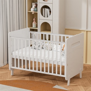 Cunas de Madera para Bebé de Estilo Nuevo, Ajustables en Altura, Convertibles en Cama Mecedora, Cama para Niños Pequeños y Cama de Noche - Product Image 1