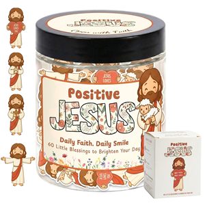 Vasetto di Gesù Positivo, 60 Carte di Supporto Emotivo con Gesù, Incoraggiamento Biblico <span class=keywords><strong>per</strong></span> Ragazze Adolescenti e Donne, <span class=keywords><strong>Regalo</strong></span> Cristiano <span class=keywords><strong>per</strong></span> la Festa della Mamma - Product Image 1