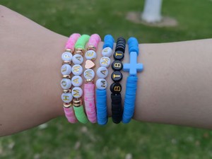 DIY Yourself Summer Series Colorful Polymer Clay Beads Bracelets Handmade Elasticity Custom Words Beaded Bracelets for Women Men - Product Image 6