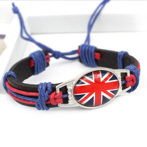 Bandera de <span class=keywords><strong>Venezuela</strong></span>, pulsera de piel de vaca PU, marca registrada, tejida a mano, cuerda de cera de Color, Gema de tiempo - Product Image 6