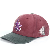 Populaire tweekleurige gewassen katoenen baseballcaps met opdruk, outdoor sportcap