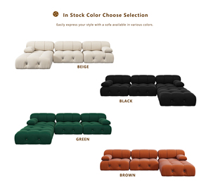 ATUNUS EE. UU. En Stock Envío Directo Mario Bellini Diseñador Nordic L Forma Seccional Combinación Terciopelo Sofá Modular Sofá - Product Image 5
