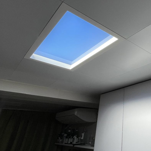 Attic Ceiling Light Wide Field Vision Blue Sky Artificial Skylight Faux Window Ceiling Lamp Simulate Sunshine Lighting