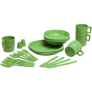 Ensemble de <span class=keywords><strong>vaisselle</strong></span> en plastique 26 pièces : tasses, bols, assiettes, logo personnalisé, <span class=keywords><strong>incassable</strong></span>, pour <span class=keywords><strong>camping</strong></span> - Product Image 1