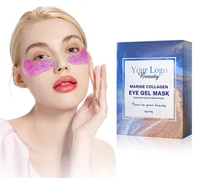 Coussinets hydratants OEM pour les yeux Gel de masques pour les yeux à paillettes en cristal d'or 24 carats avec hydrogel de collagène Patchs pour les yeux