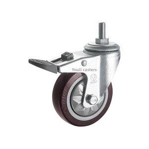 <span class=keywords><strong>Roue</strong></span> pivotante silencieuse Youli de 345 pouces, rouge, à <span class=keywords><strong>axe</strong></span> unique, en polyuréthane, haute capacité de charge, résistante à l'usure, pour chariot et étagère - Product Image 4