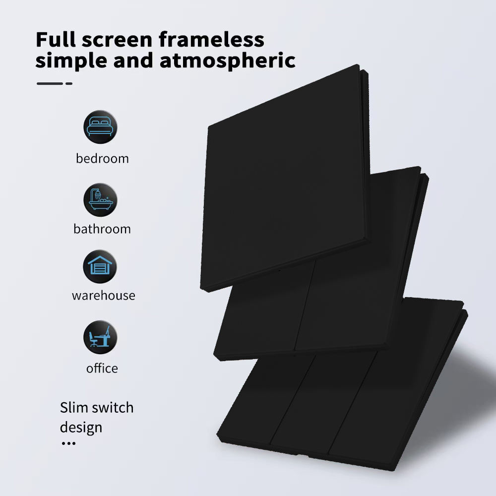 High Stability EU Standard European 250V 85mm 85mm 1 2 3 Gang 1 Way Push Button Touch Home Wall Sockets Switches Electric Outlet