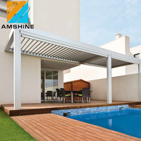 Gazebo de luxe 3x7m, imperméable, motorisé, auvent de jardin, gazebo à lames motorisées, pergola en aluminium d'extérieur, taille OEM