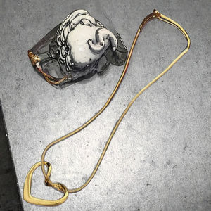 Collana per Bambini con Ciondolo a Cuore Personalizzato in Acciaio Inox Placcato Oro 18K, Catena Doppia con Nome, 18 Pollici - Product Image 3