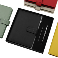 Carnet de notes A5 en cuir bleu avec serrure intelligente à empreinte digitale, organiseur, 80 feuilles, journal personnalisé avec impression fine