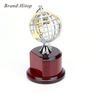 Hitop Piano <strong>Ball</strong> Red Wood Base Trophy Gold World <strong>Globe</strong> Metal Finished Solid Gift Box Sports Custom Souvenir Europe Plated HT-112 - Product Image 4