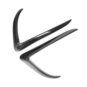 แผ่นตัดหมอกไฟเบอร์คาร์บอนไฟเบอร์แบบแห้ง,ตัวหุ้มป้องกันการตัดขวางด้านหน้าสไตล์ V สำหรับ <span class=keywords><strong>Tesla</strong></span> <span class=keywords><strong>Model</strong></span> <span class=keywords><strong>3</strong></span> Bumper Canards - Product Image 4