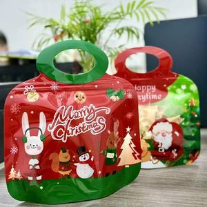 Hot Selling Festive Christmas Themed Portable Handle Plastic <strong>Bags</strong> for Snack Candy Gift Packaging in <strong>Holiday</strong> Party Retail Store - Product Image 3