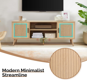<span class=keywords><strong>Meuble</strong></span> TV 65 pouces avec rangement, étagères réglables <span class=keywords><strong>et</strong></span> gestion des câbles, console TV en bois rainuré <span class=keywords><strong>pour</strong></span> salon (Nouveau) - Product Image 4