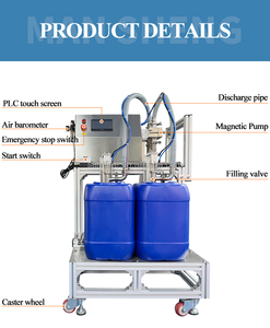 Machine de remplissage semi-automatique PLC à double buse pour bidons de 25L et seaux d'huile de 50L - Product Image 3