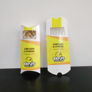 Boîte à emporter personnalisée de haute qualité pour la restauration rapide, boîte à sandwich, emballage en forme de coussin, boîte à shawarma en papier à ouverture facile - Product Image 5