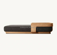 Chaise longue réglable en teck moderne Sedona, résistante aux intempéries, aux UV et écologique, pour l'extérieur, la plage, l'hôtel