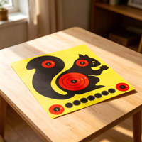 Cibles de tir réactives en forme d'écureuil, 10 anneaux, cibles en papier Bullseye pour la pratique de tir en intérieur et en extérieur, la chasse et l'entraînement