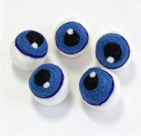 Horror-Gothic Halloween Filz-Augäpfel Wollbälle Nadelfilz Augenform Pompons Großpackung Halloween-Party