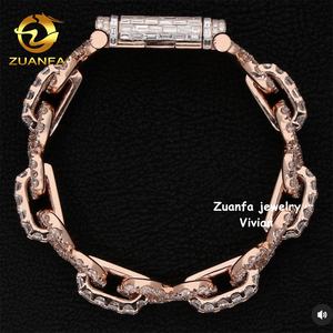 8 मिमी बनाम मोइससानाइट हिप हॉप गहने चांदी 925 डायमंड क्यूबन ब्रैसलेट क्यूबन लिंक चेन - Product Image 5