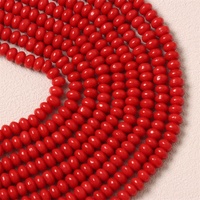 3x4mm Simuler les perles de boulier en pierre de corail Poudre pressée DIY Perles libres pour la fabrication de bijoux