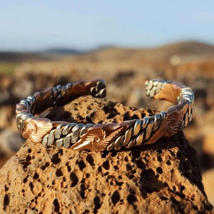 Two-color Luxury Adjustable Cuff Bracelets Customized Twisted Pure <b>Copper</b> Wire Wrap Fashionable for Women and <b>Men</b> - Product Image 3