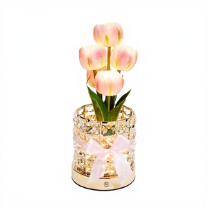 Lámpara <span class=keywords><strong>de</strong></span> Noche con Forma <span class=keywords><strong>de</strong></span> Tulipán, Lámpara <span class=keywords><strong>de</strong></span> Escritorio LED Inalámbrica Recargable, con Atenuación Táctil, Portátil, <span class=keywords><strong>de</strong></span> Cristal, <span class=keywords><strong>para</strong></span> Crear Atmósfera - Product Image 4