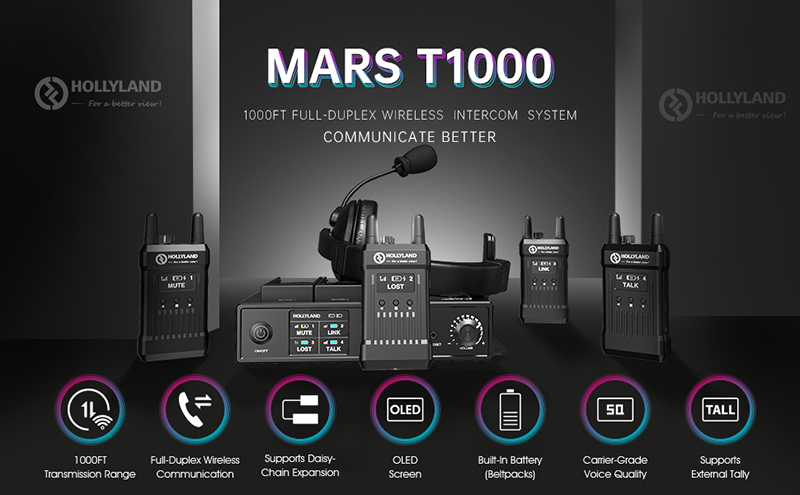 áudio equipamento hollyyland mars t1000 1000ft vídeo transmissão