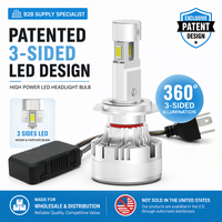 Lampu Depan Mobil Global Wholesale P19W H7 Canbus 160W 50000LM Tiga Sisi Cahaya Paten Proprietari Daya Tinggi Fabrikasi ODM