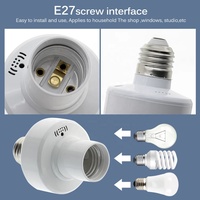 Soket Lampu E27 Model Sekrup Bahan PC dengan Remote Kontrol Nirkabel 220V, Dapat Diredupkan, Dilengkapi Timer, Steker EU, Lampu LED, Lampu Malam
