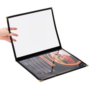 Couverture de <span class=keywords><strong>menu</strong></span> personnalisée en PVC, double pliage, panneau imprimable, carte de <span class=keywords><strong>menu</strong></span> en plastique pour restaurant, café, bar, <span class=keywords><strong>mariage</strong></span>, restauration - Product Image 4